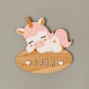 PLACA UNICORNIO PERSONALIZABLE