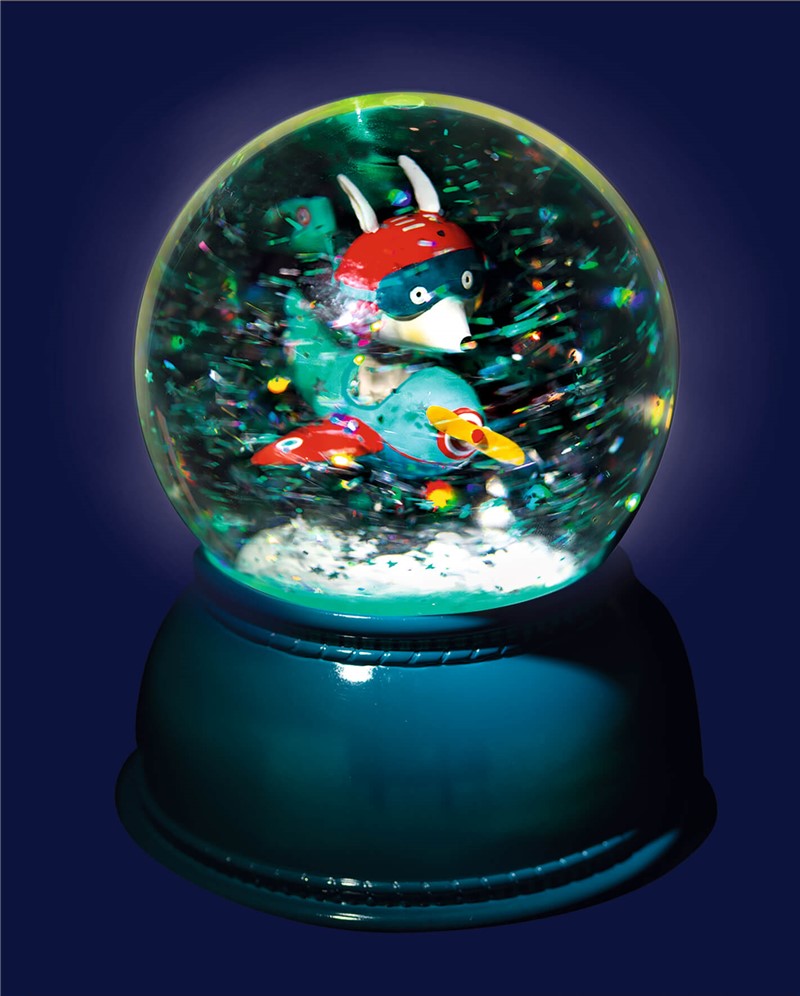 LAMPARA BOLA NIEVE AVION - Imagen 2