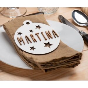 KIT BOLA BLANCO 9CM LETRAS MADERA