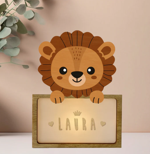 LAMPARA PEQUEÑA LEON CON LETRAS - Imagen 2