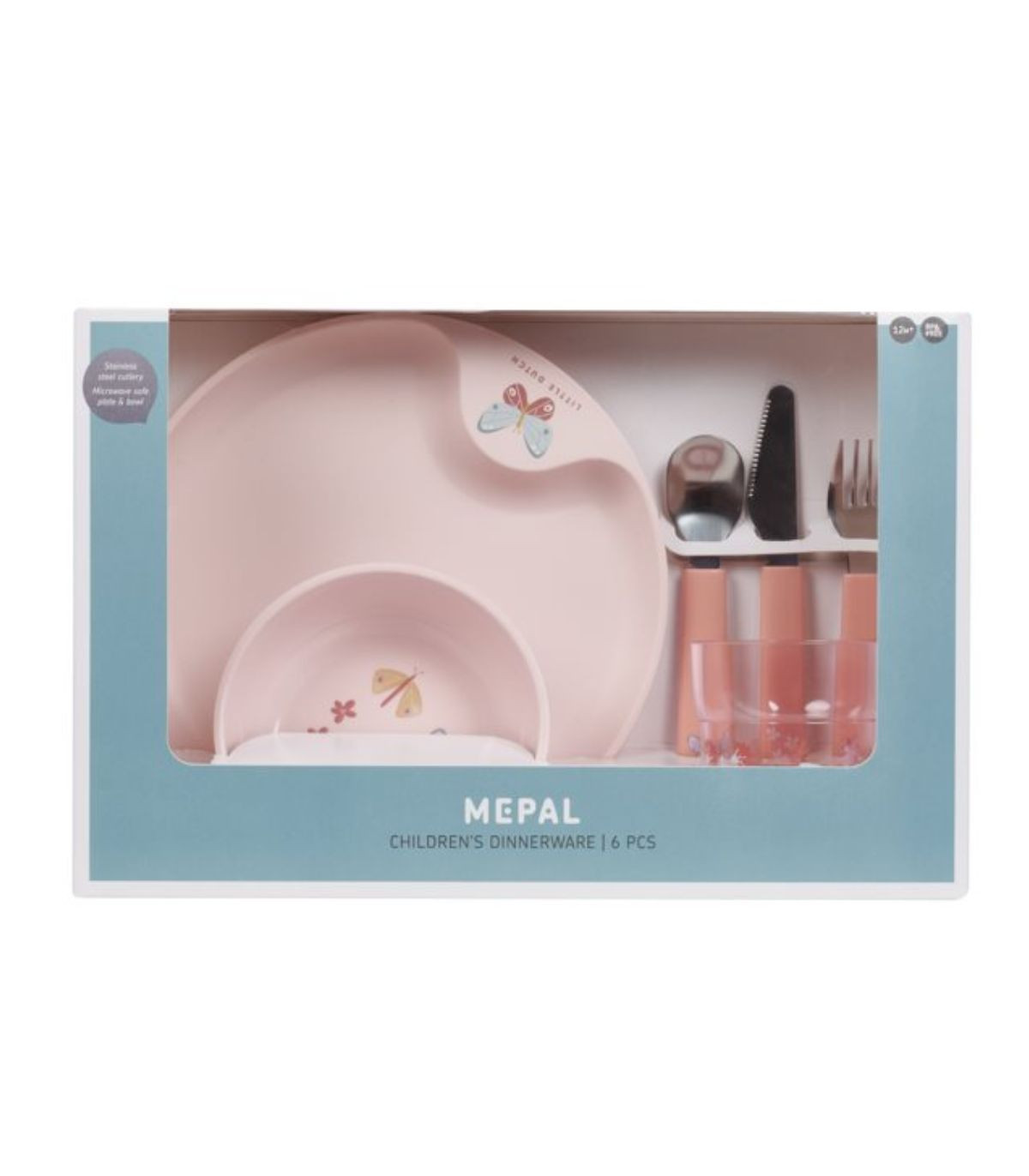 VAJILLA INFANTIL MIO 6 PCS FLORES MARIPOSAS LITTLE DUTCH - Imagen 2