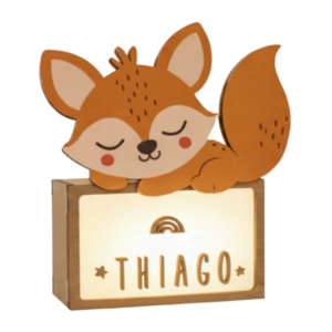 LAMPARA PEQUEÑA ZORRO CON LETRAS