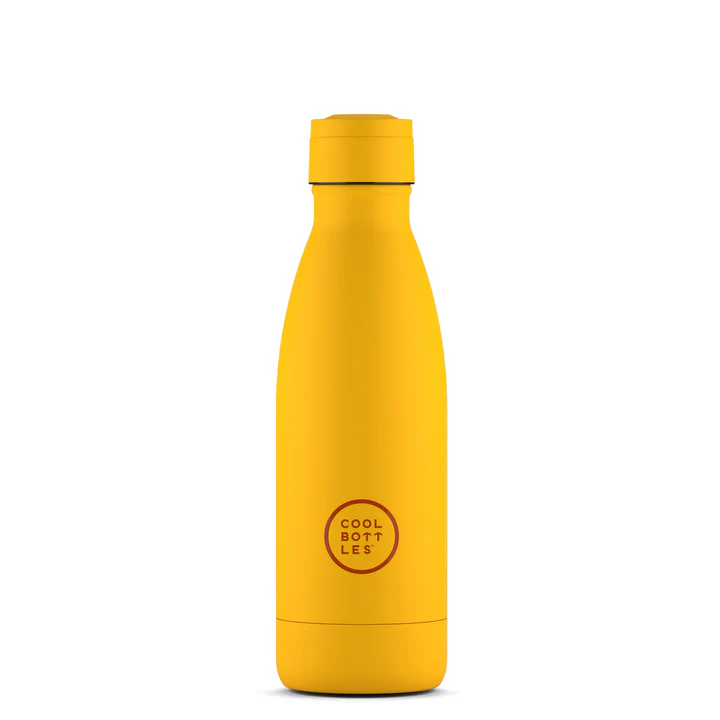 botella de acero cool bottles amarilla 350 ml