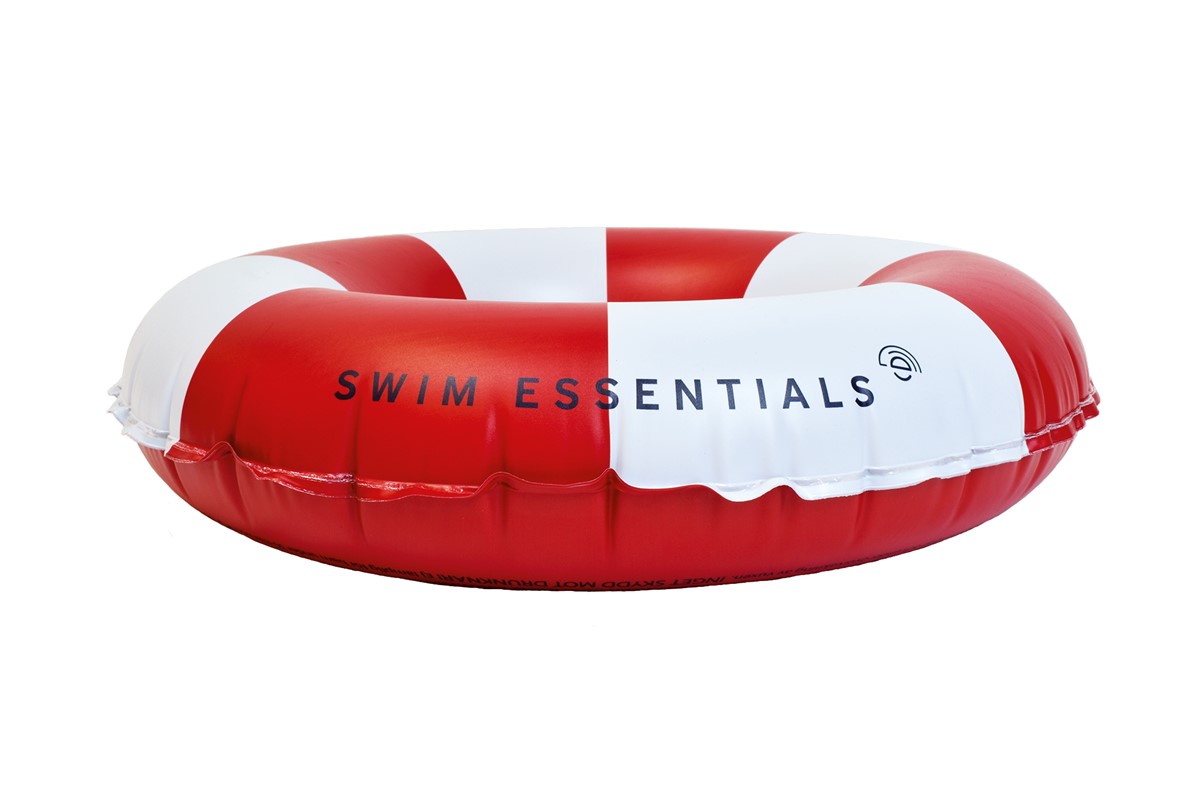 FLOTADOR DONUT ROJO Y BLANCO 90 CM – Swim Essentials - Imagen 2