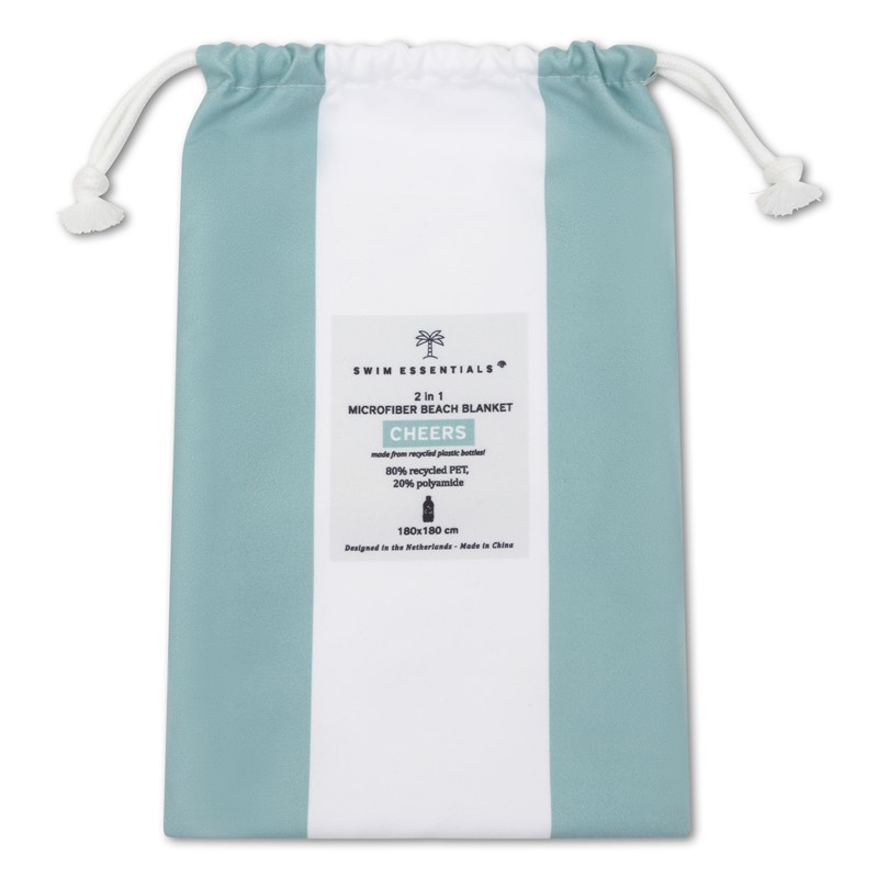 TOALLA DE MICROFIBRA REVERSIBLE "¡SALUD!" 180 × 180 cm – Swim Essentials - Imagen 2