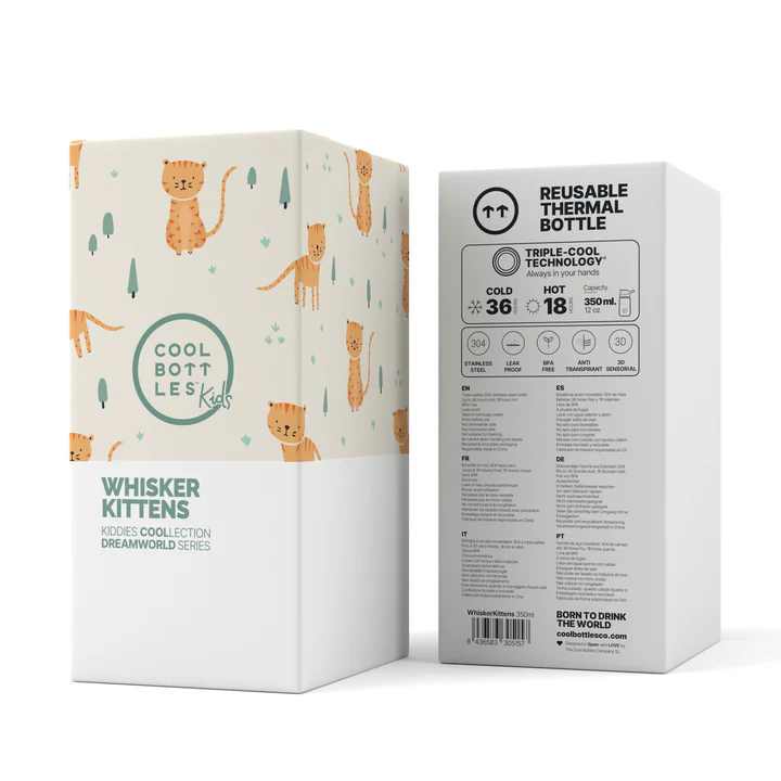 BOTELLA ACERO WHISKER KITTENS 350 ML · COOL BOTTLES KIDDIES - Imagen 2