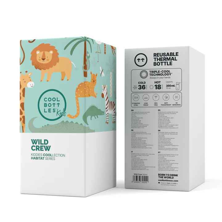 BOTELLA ACERO WILD CREW 350 ML · COOL BOTTLES KIDDIES - Imagen 4