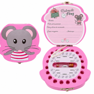 CAJA GUARDA DIENTES RATONCITO PÉREZ ROSA