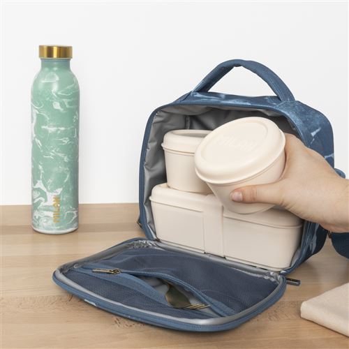 Bolsa isotérmica Milan porta alimentos 3,5L con 3 recipientes, serie Lava, azul - Imagen 3